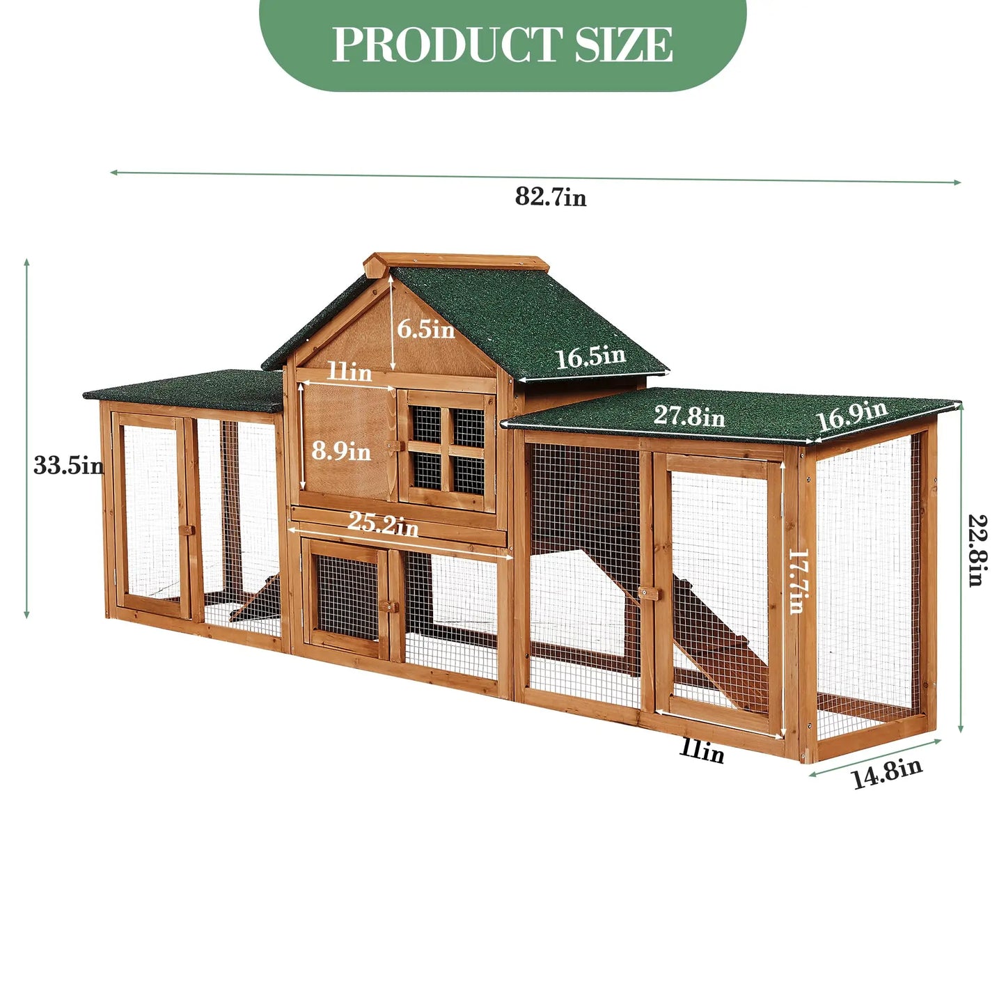 DishyKooker 2-Story Rabbit Hutch Outdoor With Double Runs