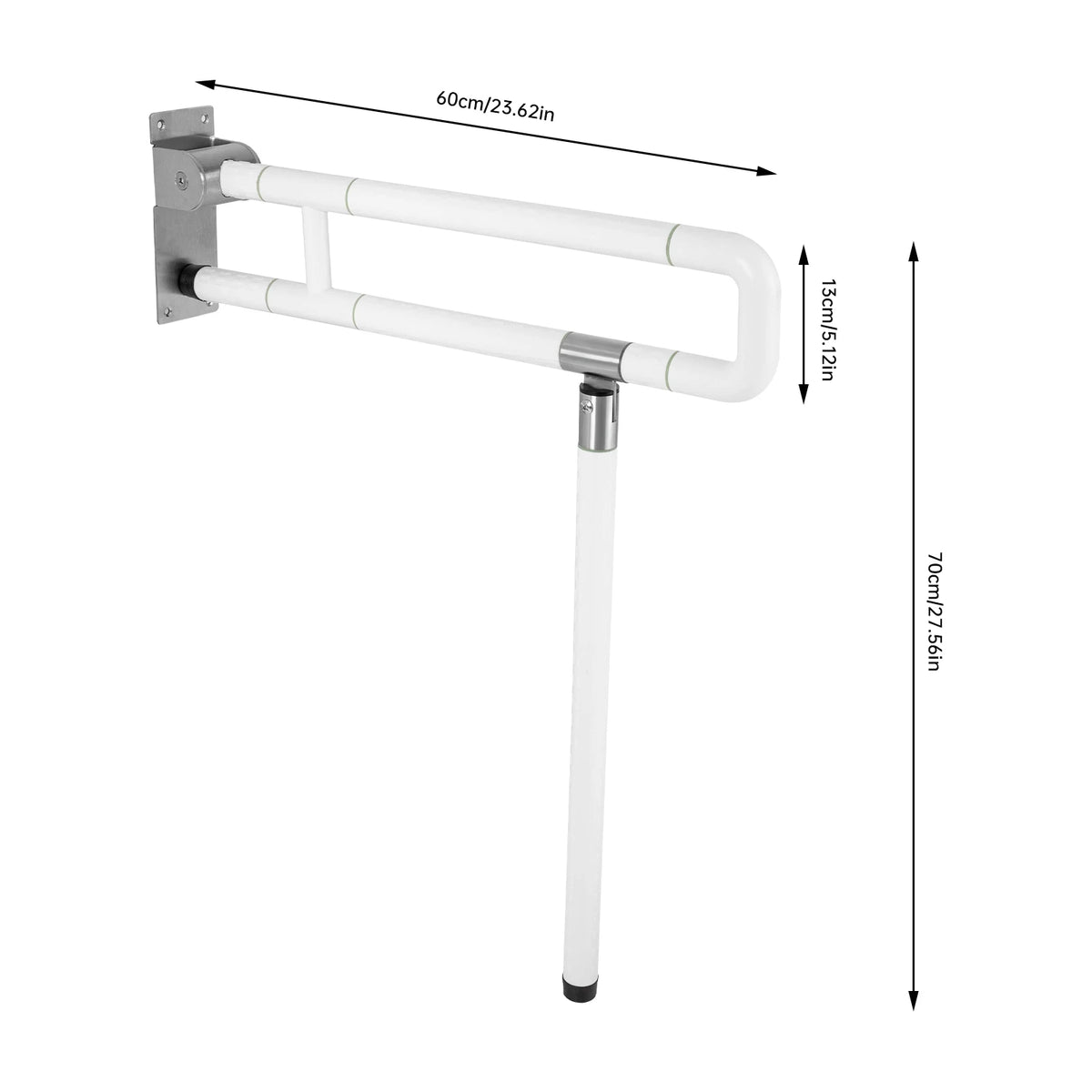 Foldable Drop Down Toilet Grab Bar For Bathroom Safety Support