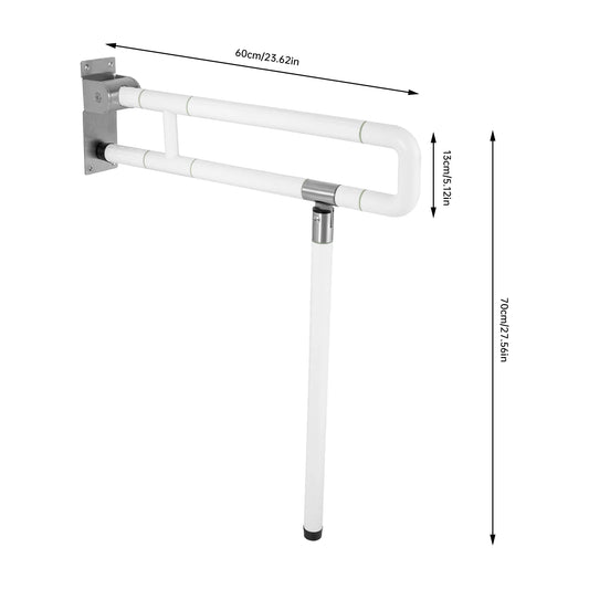 Foldable Toilet Grab Bar With Non Slip Support Rail