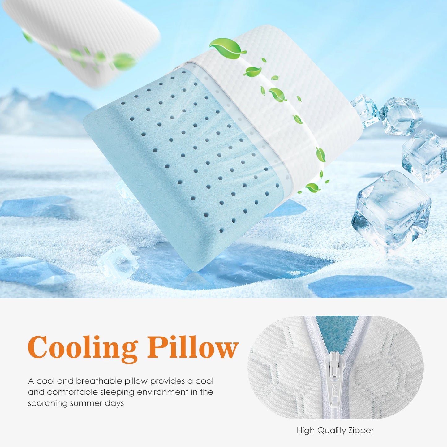 JHK Memory Foam Neck Pillow With Removable Washable Cover