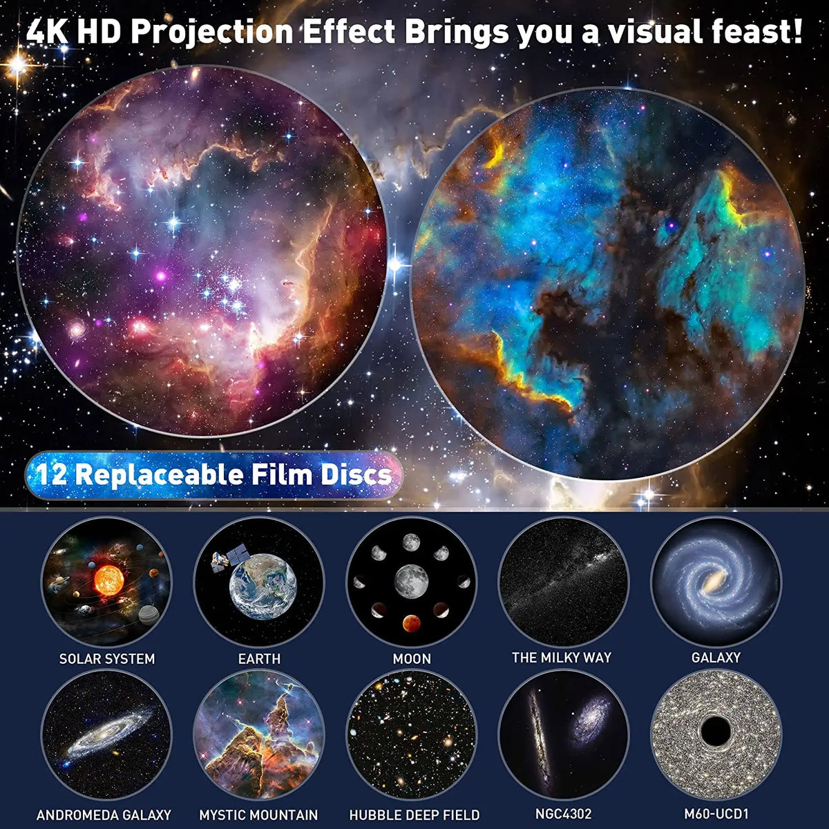 Aiopp Planetarium Star Projector With Rotating Galaxy Display And Timer