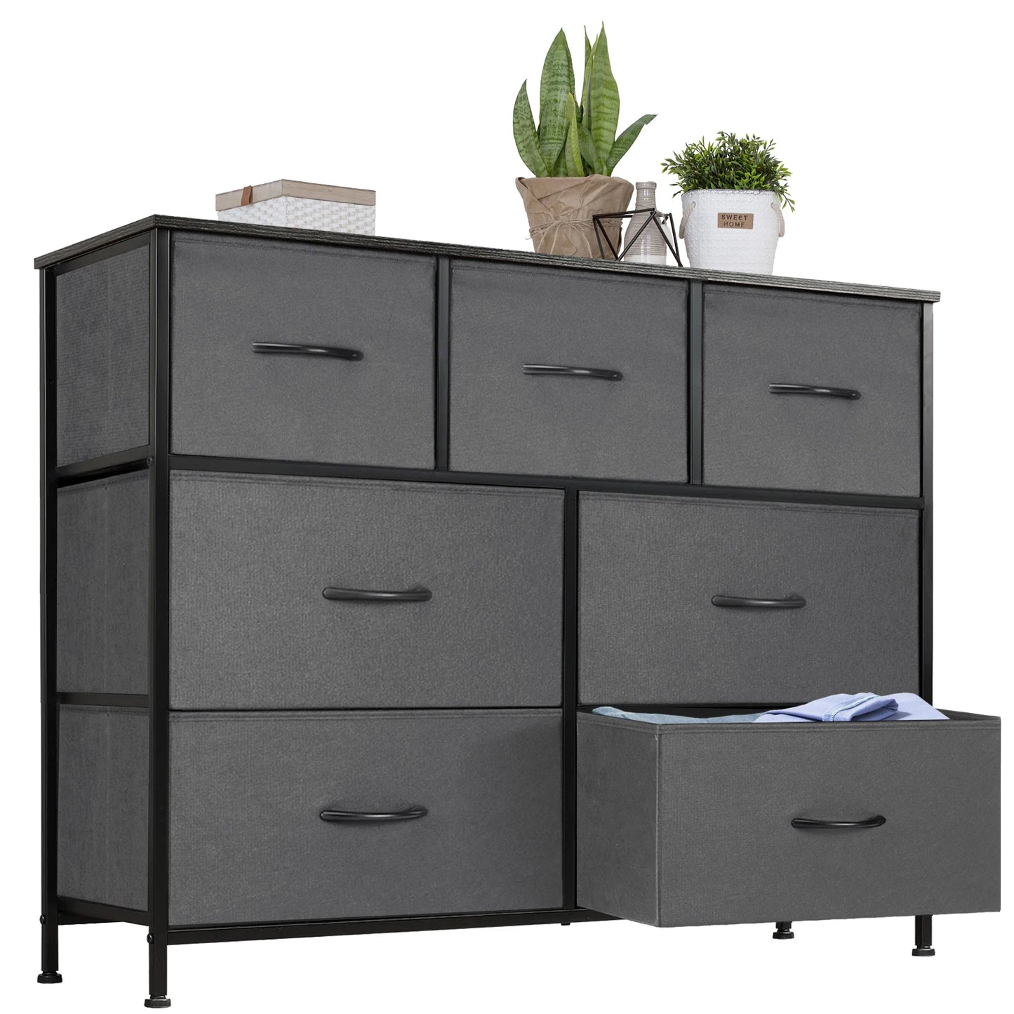 JHK Modern Fabric Drawer Dresser Organizer For Bedroom