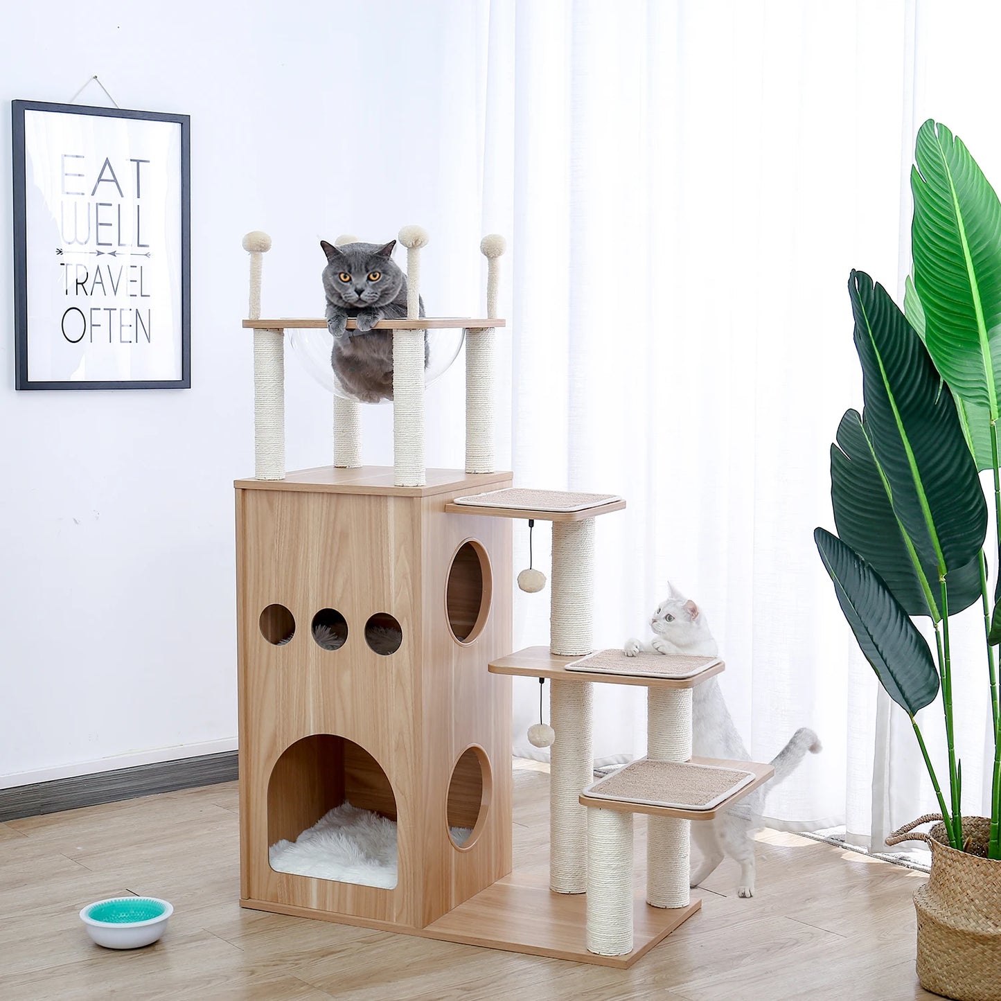 PAWZ Ro Multi Level Cat Tree Indoor Wood Tower Series