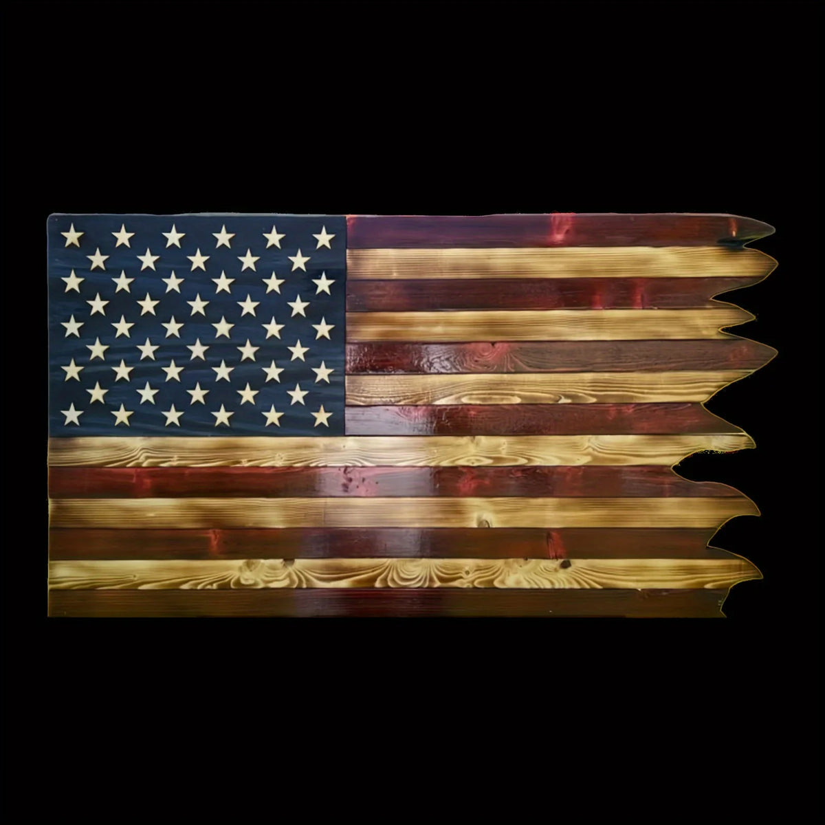 Wooden American Wavy Flag Independence Day Home Decoration
