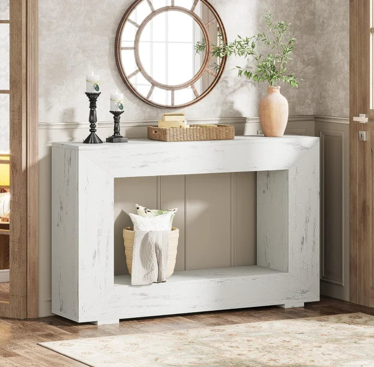 Tribesigns Industrial Farmhouse Console Table With Storage