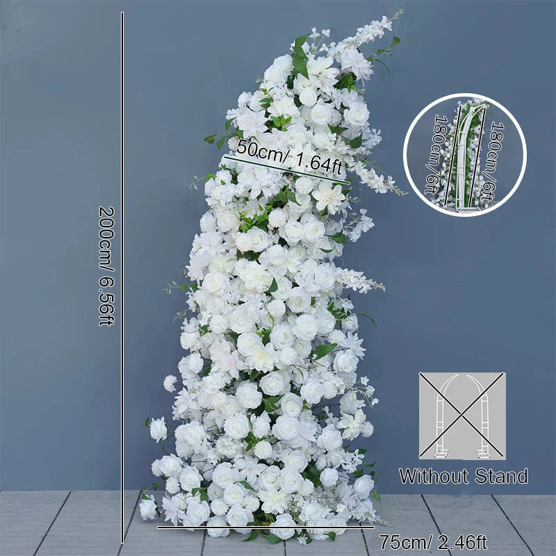 Angela Flower Artificial Rose Lily Delphinium Wedding Backdrop Decor