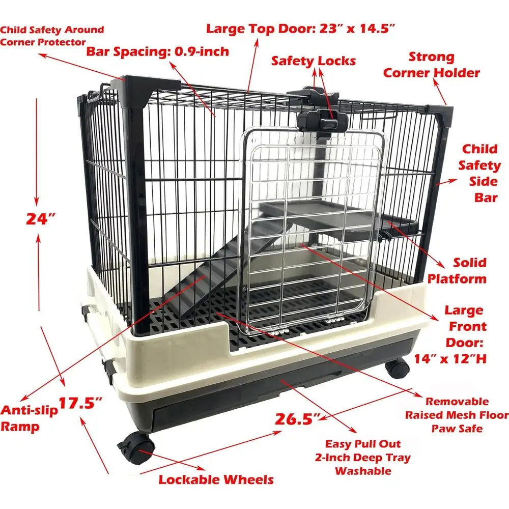 Indoor Multi Level Small Animal Cage With Solid Platforms