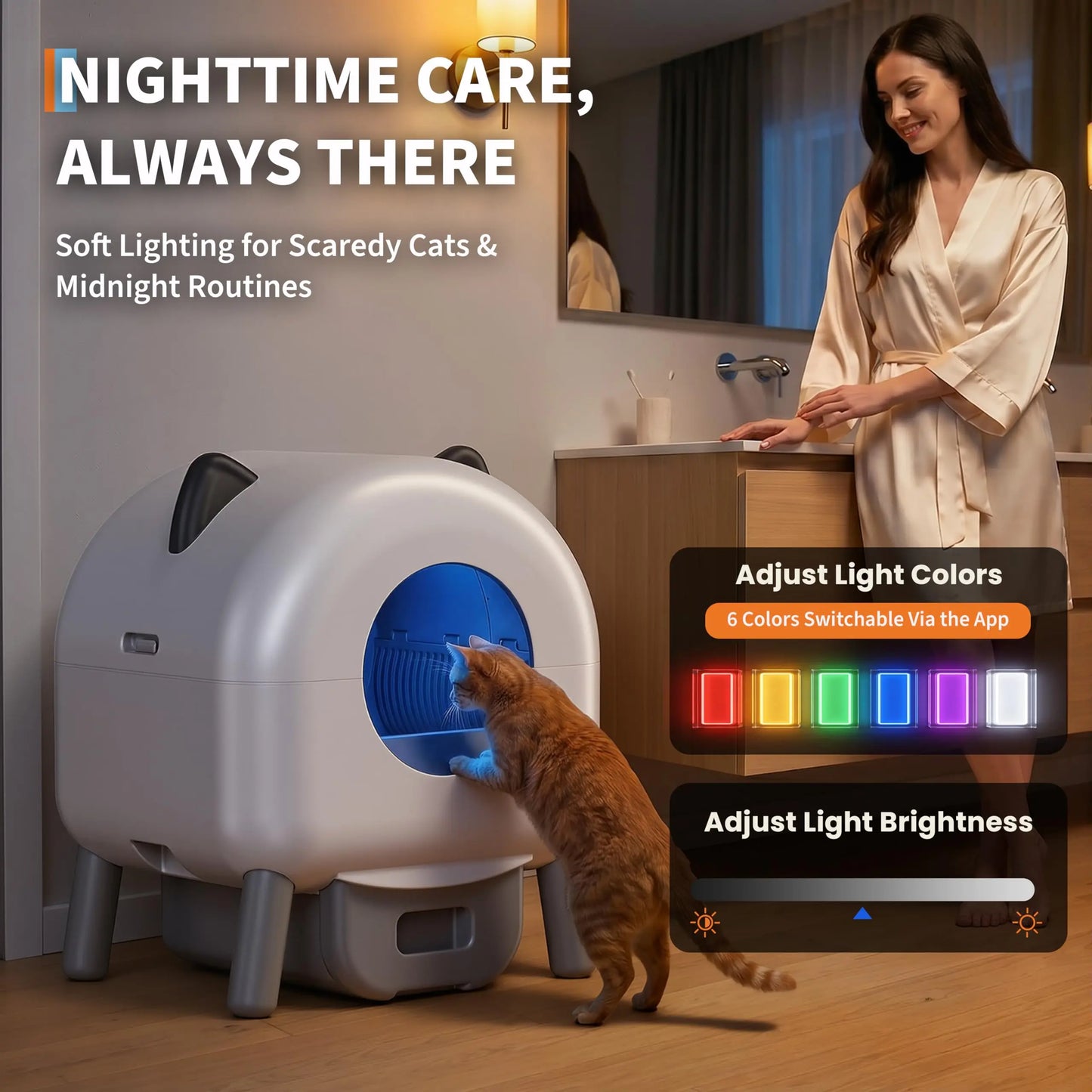 HiMISS Automatic Self Cleaning Cat Litter Box With App Control