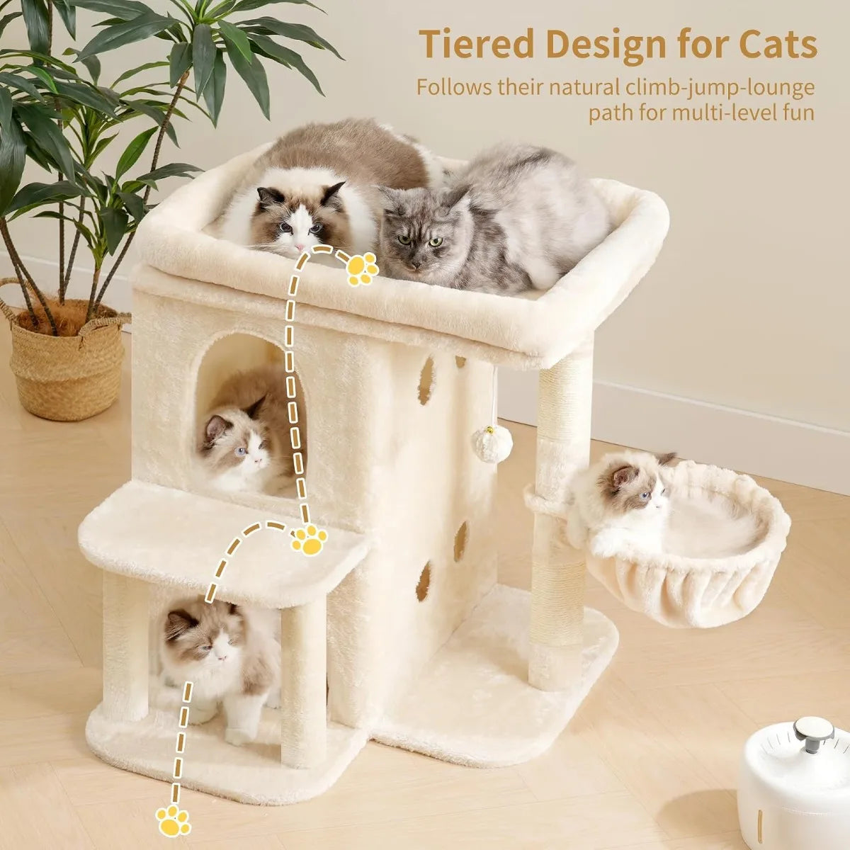NBVCX Large Cat Tower With Perch And Sisal Posts