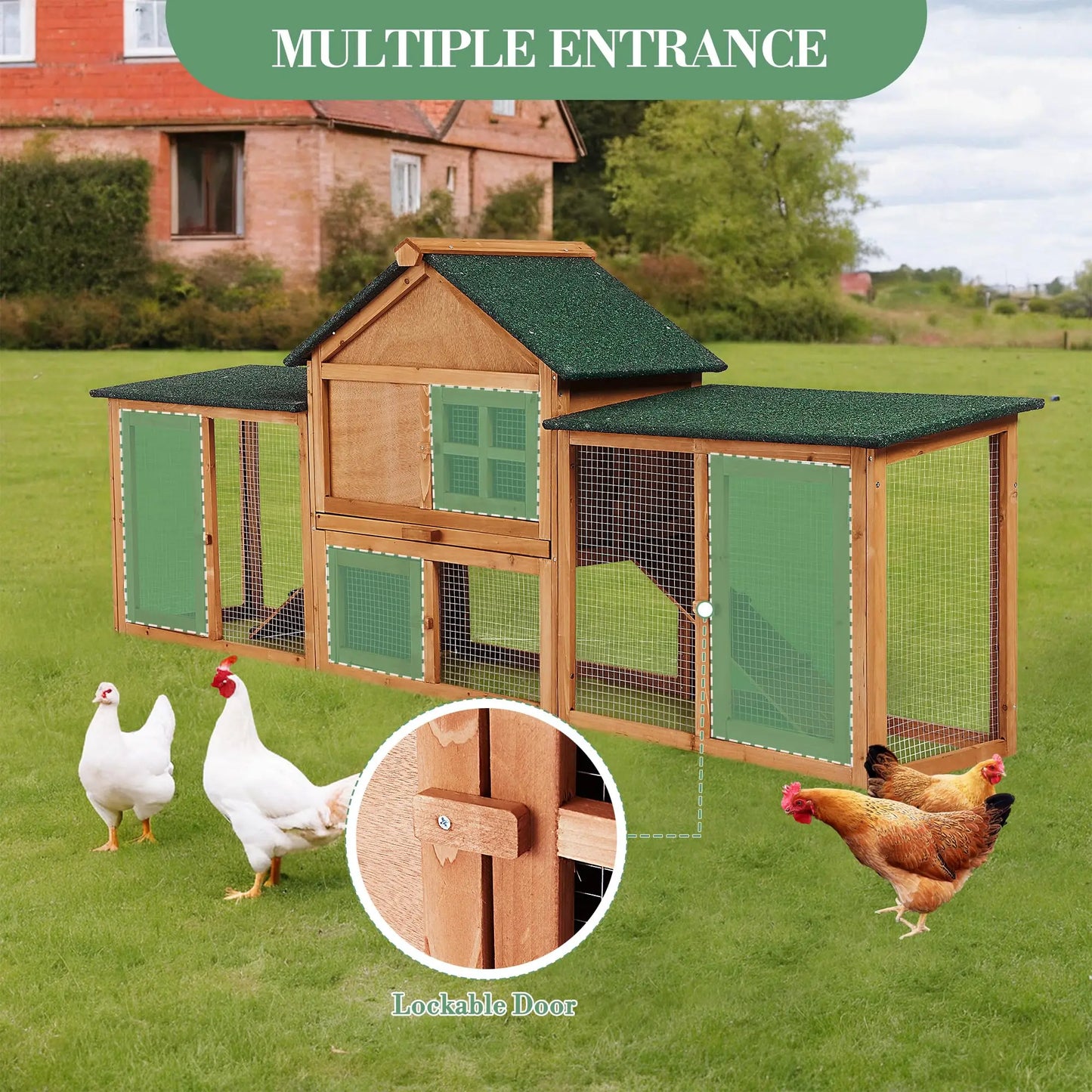 DishyKooker 2-Story Rabbit Hutch Outdoor With Double Runs