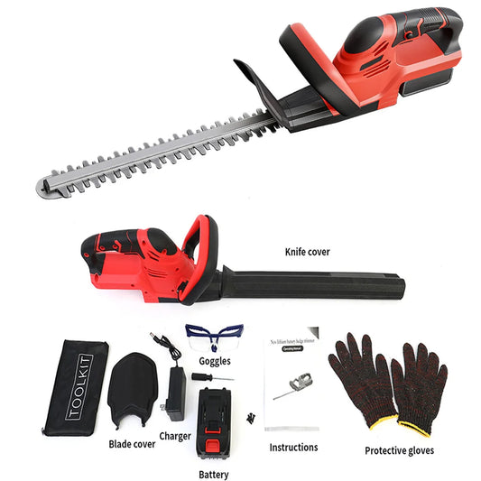 Cordless Hedge Trimmer With Battery Charger For Lawn Care