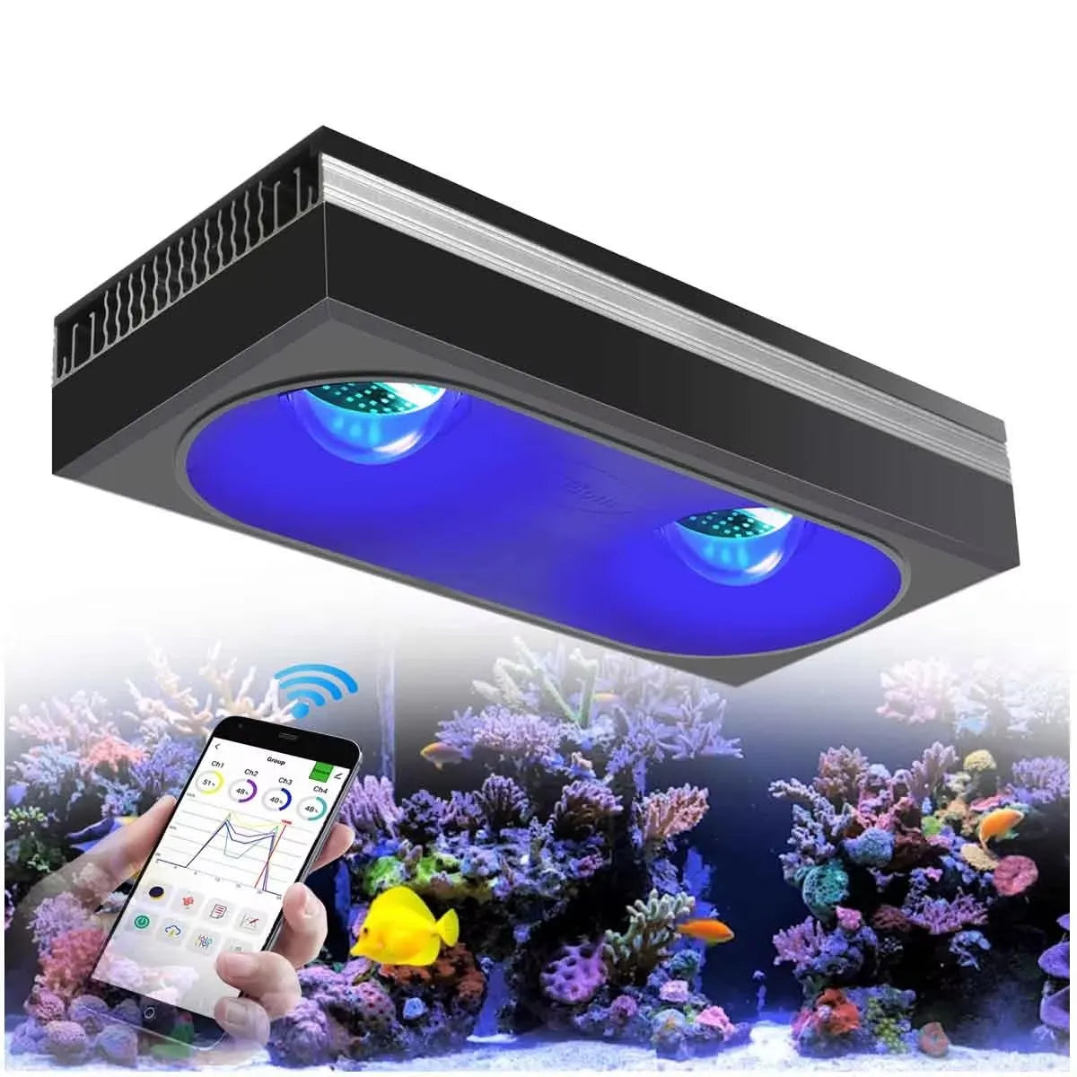 PopBloom RL180 WiFi LED Aquarium Reef Light 180W Full Spectrum