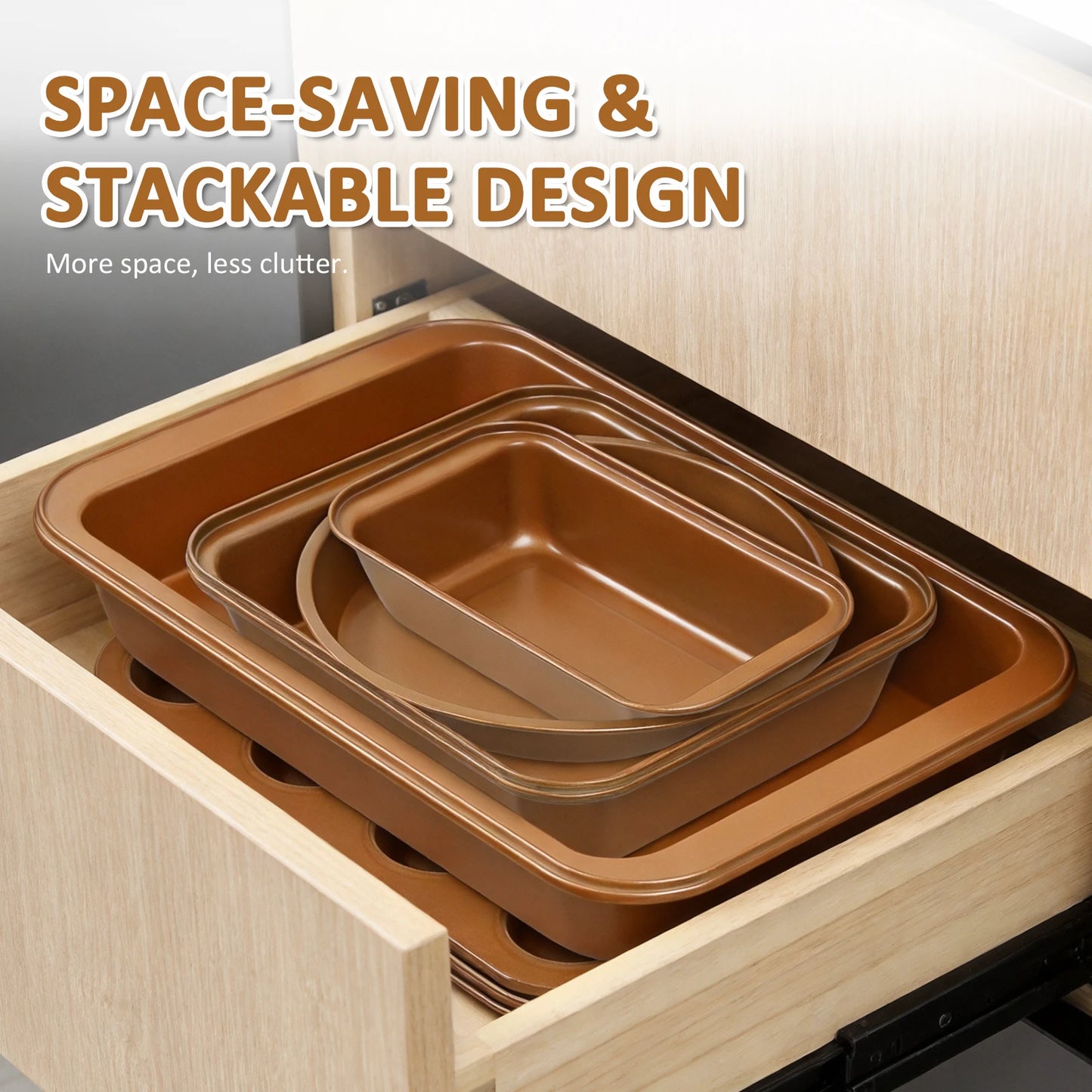Nonstick Carbon Steel Bakeware Set Oven Safe Dishwasher Baking Pans