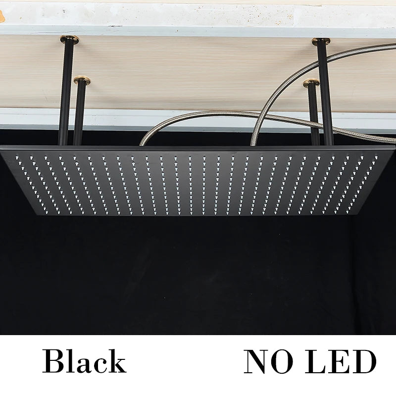 Wanmivezlo Brass LED Rain Shower Head Powered By Water Flow
