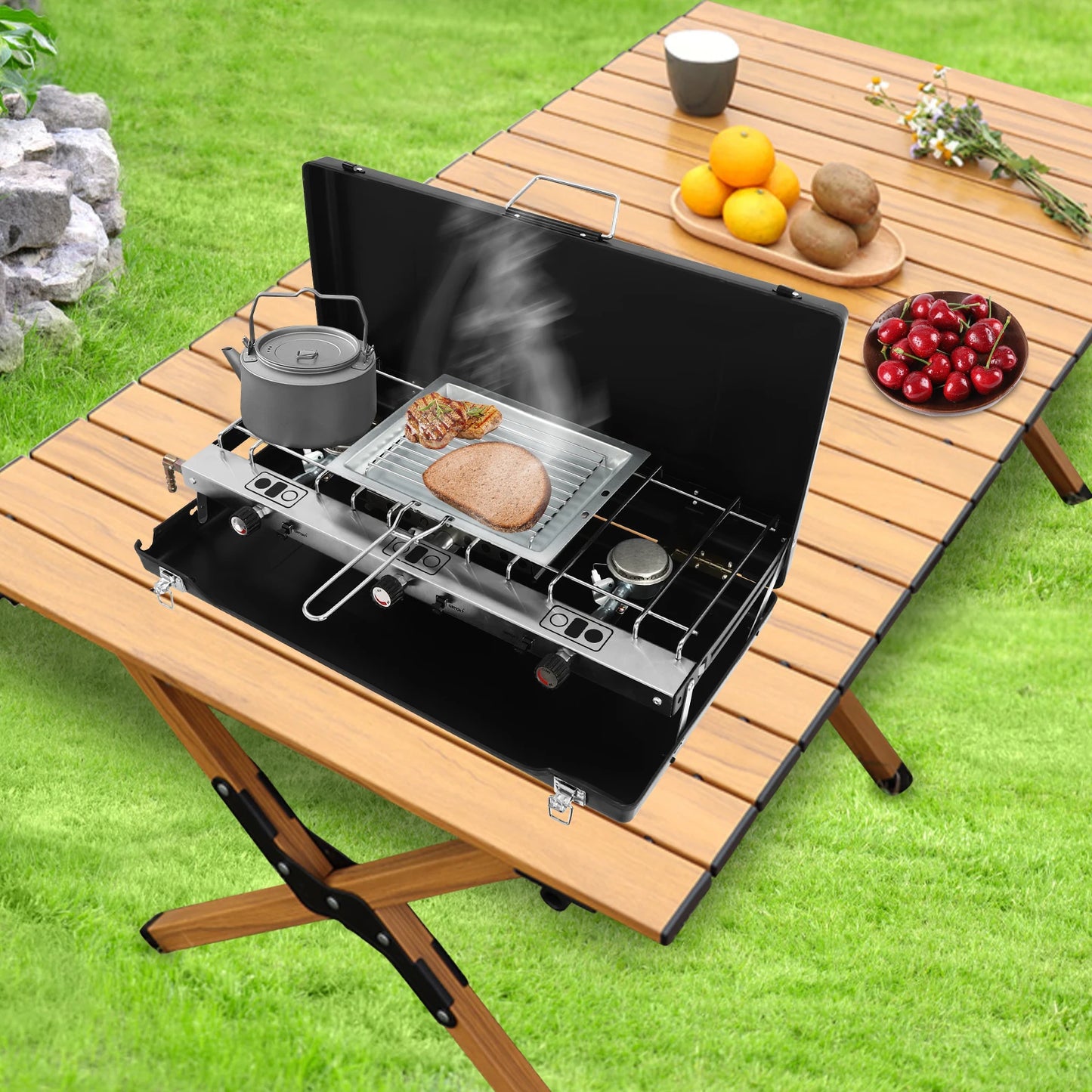 Portable 4.5KW Gas Camping Stove For Outdoor Cooking