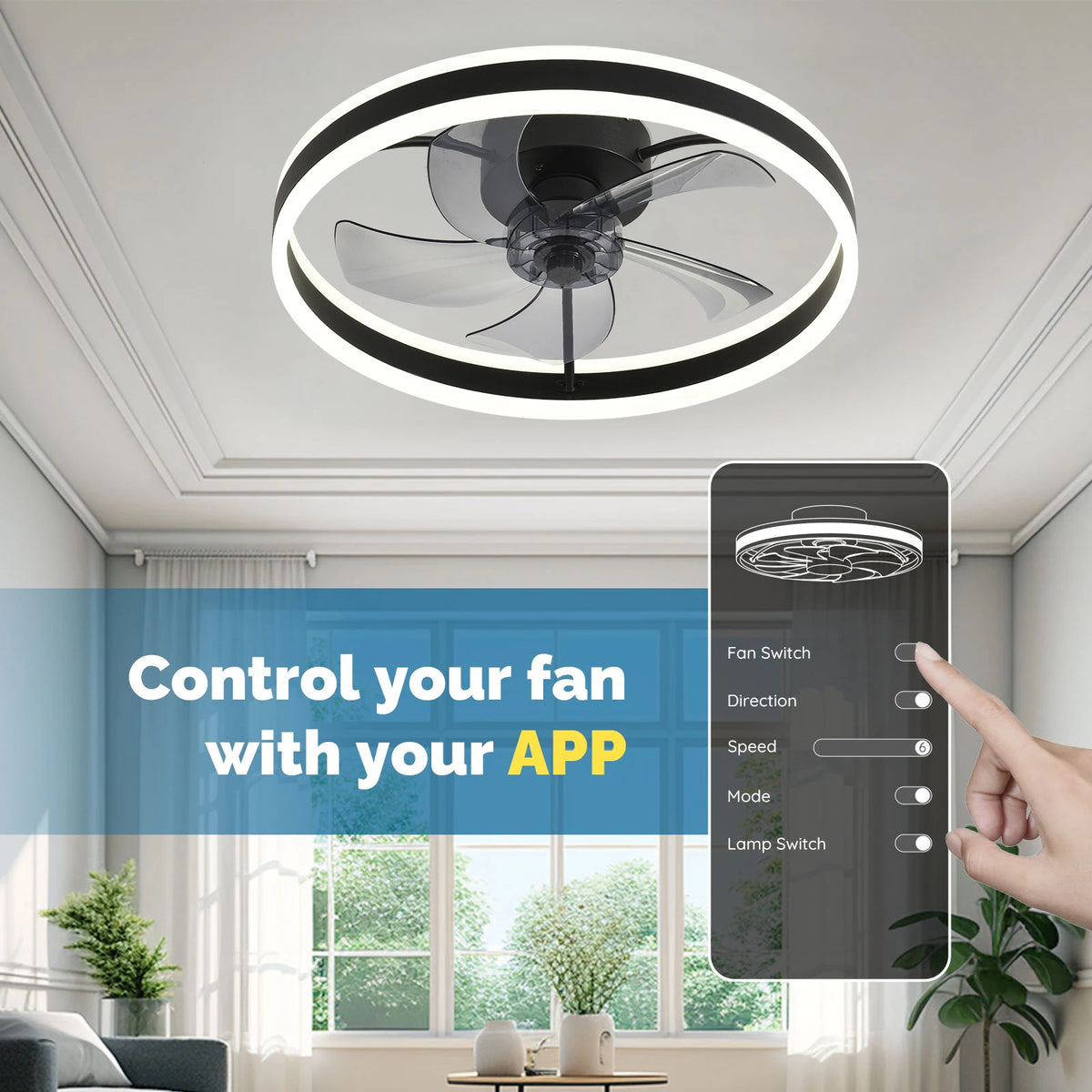Orison Low Profile Ceiling Fan With LED And Remote Control
