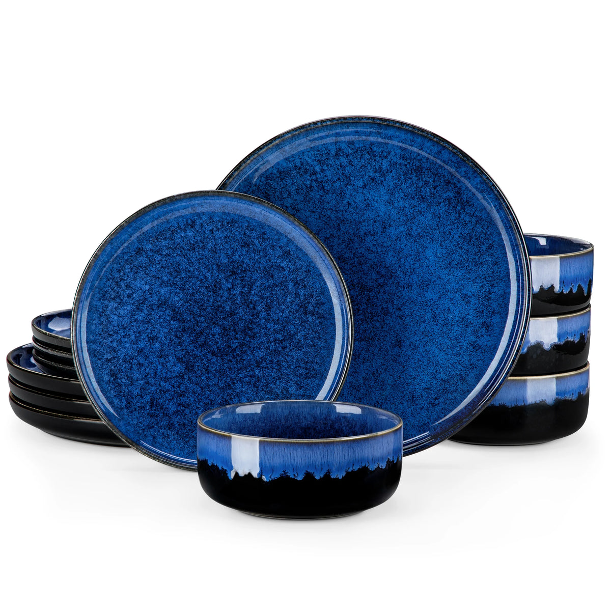 Malacasa Starry Reactive Glaze Stoneware Ceramic Dinnerware Set