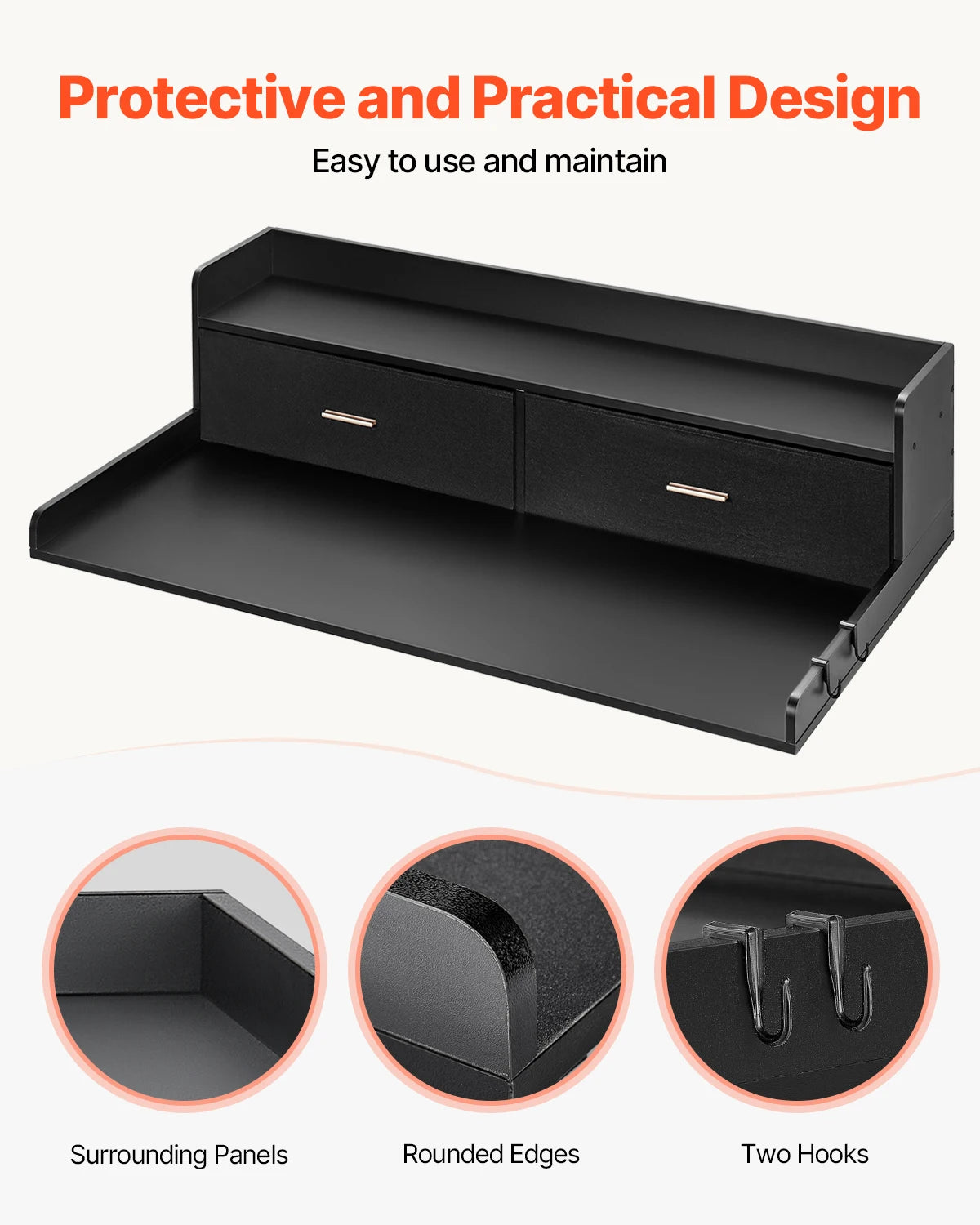 SucceBuy Washer Dryer Countertop Corner Laundry Organizer Wall Mounted Shelf