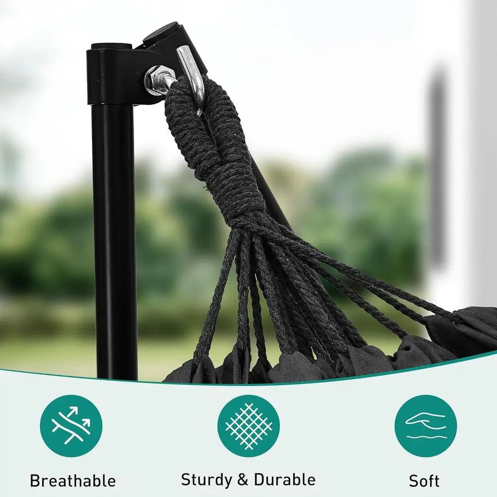 Portable Hammock Chair With Foldable Stand And Carrying Bag