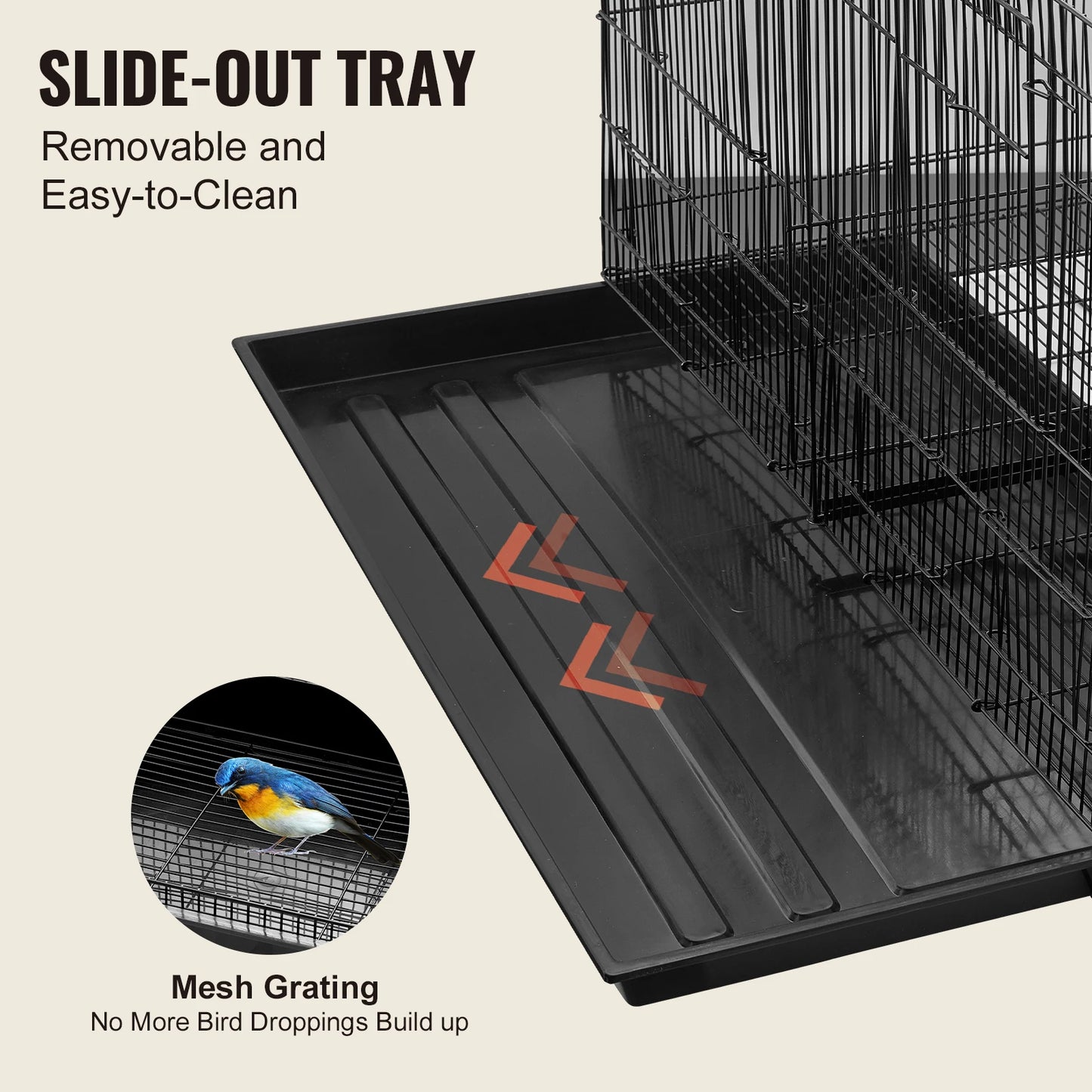 SucceBuy Flight Bird Cage With Divider And Travel Handle