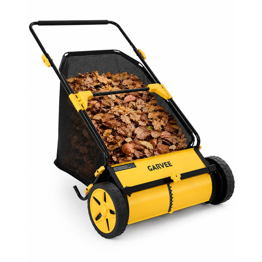 HiMISS Lawn Sweeper Manual Push Yard Leaf Grass Collector