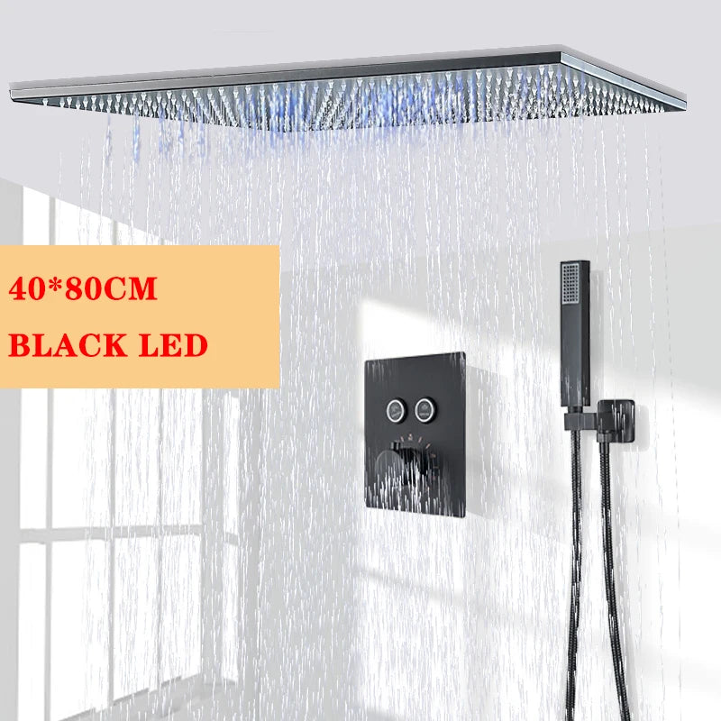 Wanmivezlo Brass LED Rain Shower Head Powered By Water Flow