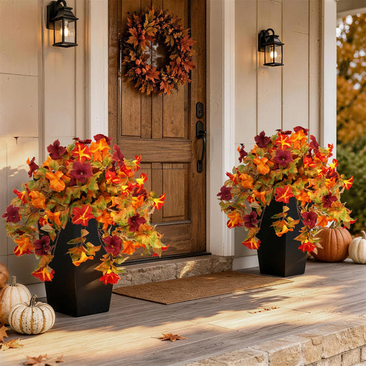 Olitree Artificial Fall Morning Glory Plants For Outdoor Decor