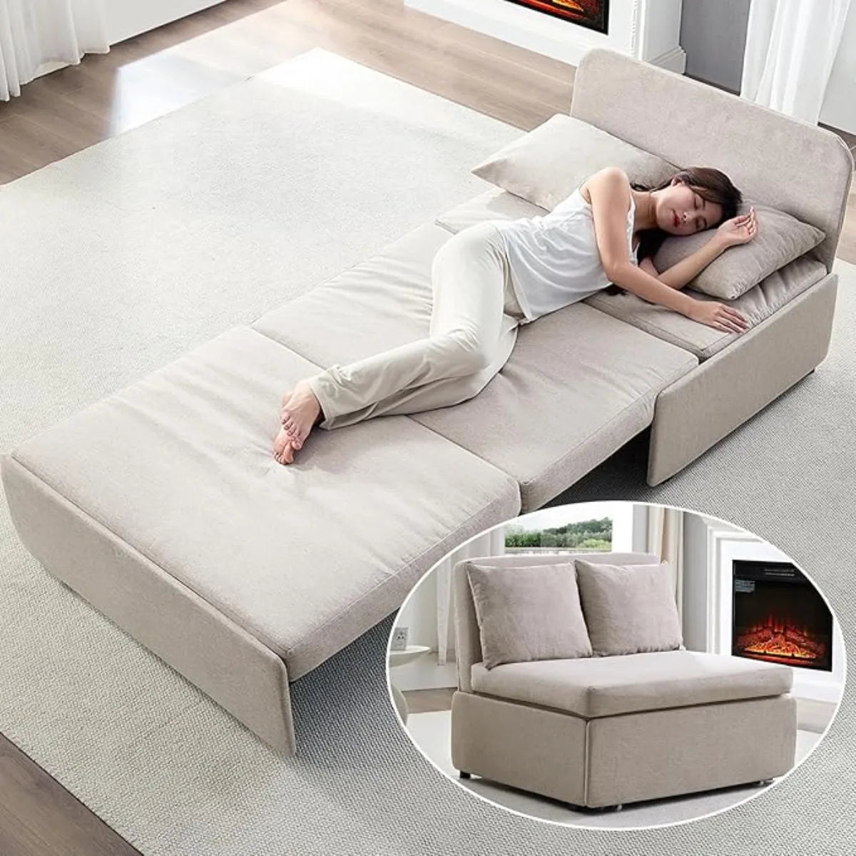 XIUWO 2-In-1 Convertible Sofa Bed Sleeper For Small Spaces