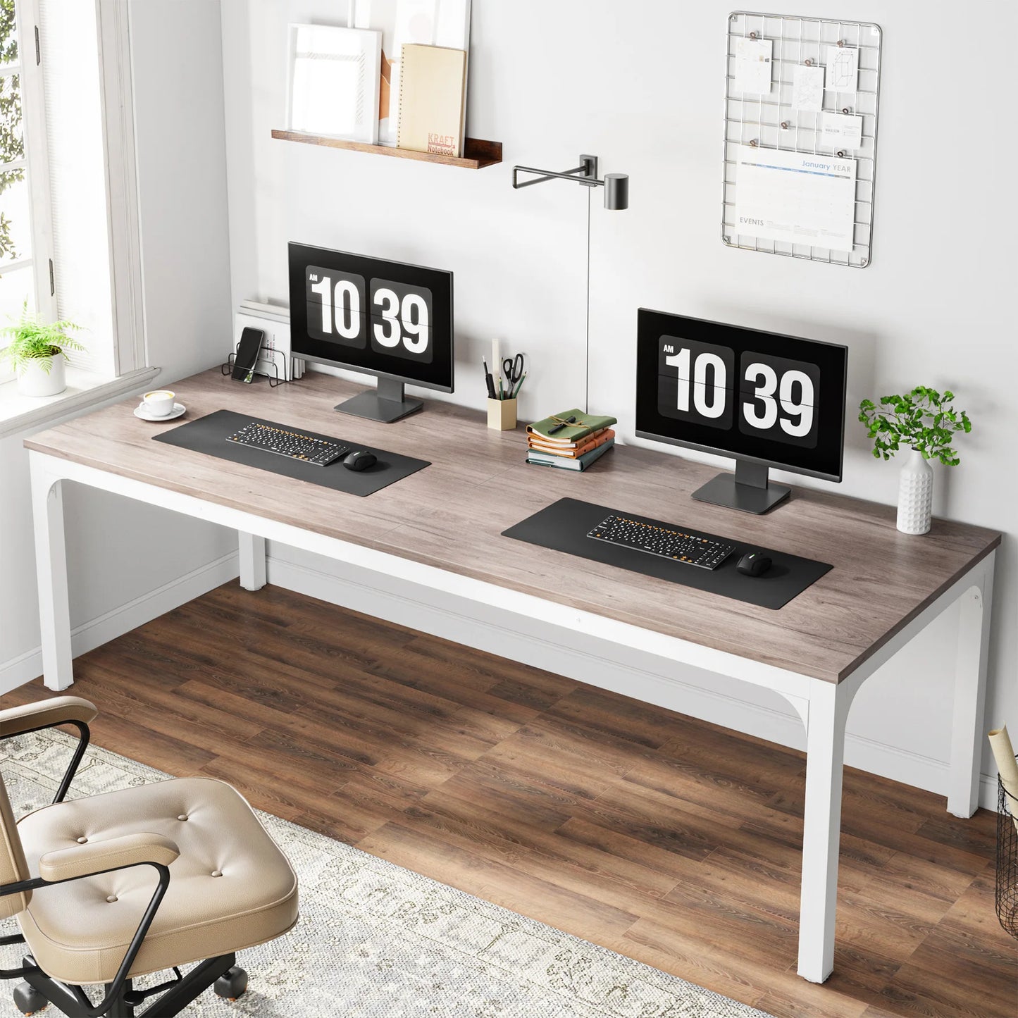 Tribesigns Two Person Desk For Home Office Large Workstation