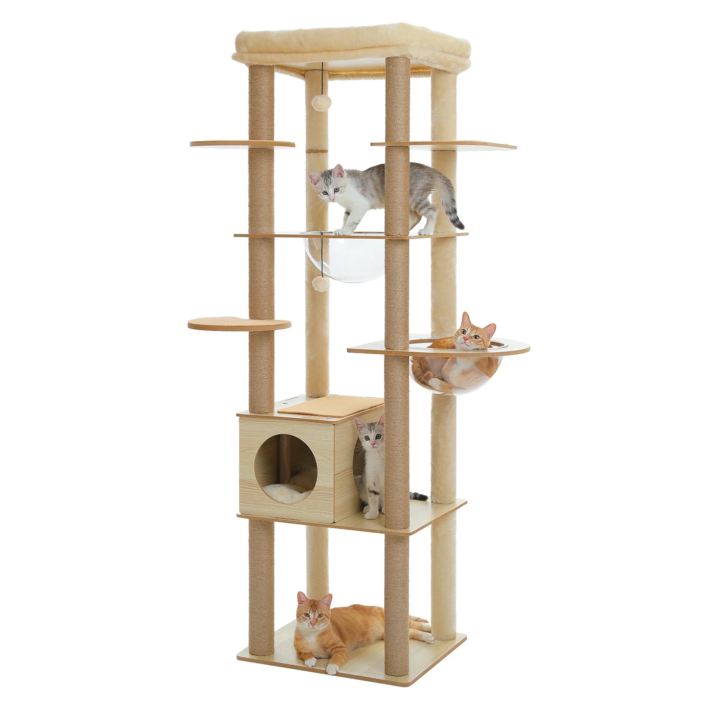 PAWZ Ro Multi Level Cat Tree Indoor Wood Tower Series