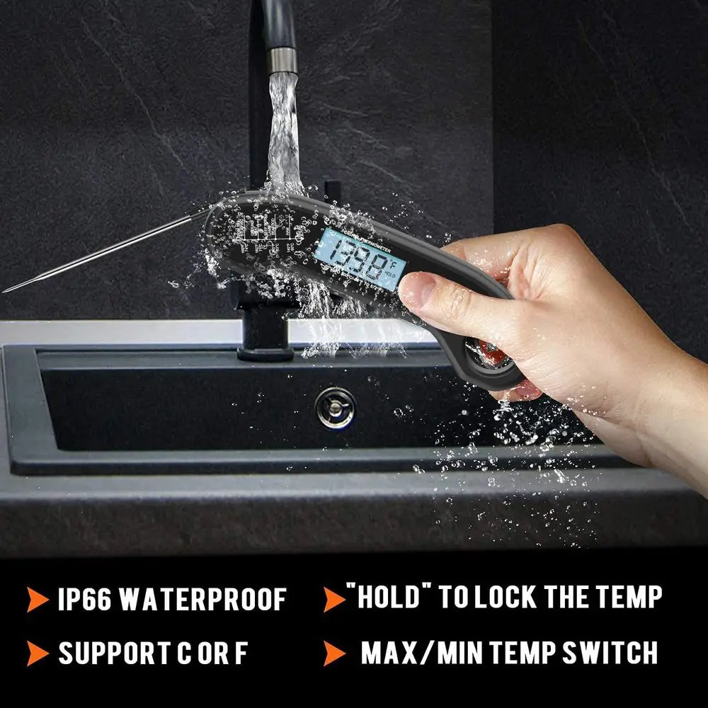 Digital Waterproof Meat Thermometer Fast Reading For Kitchen BBQ Cooking
