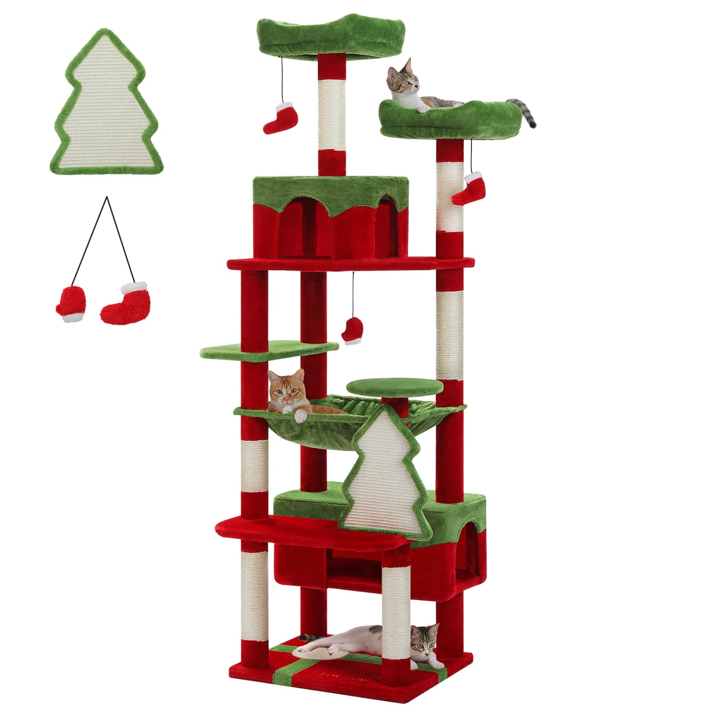 PAWZ Road Cat Tree Tower With Scratching Posts And Condos