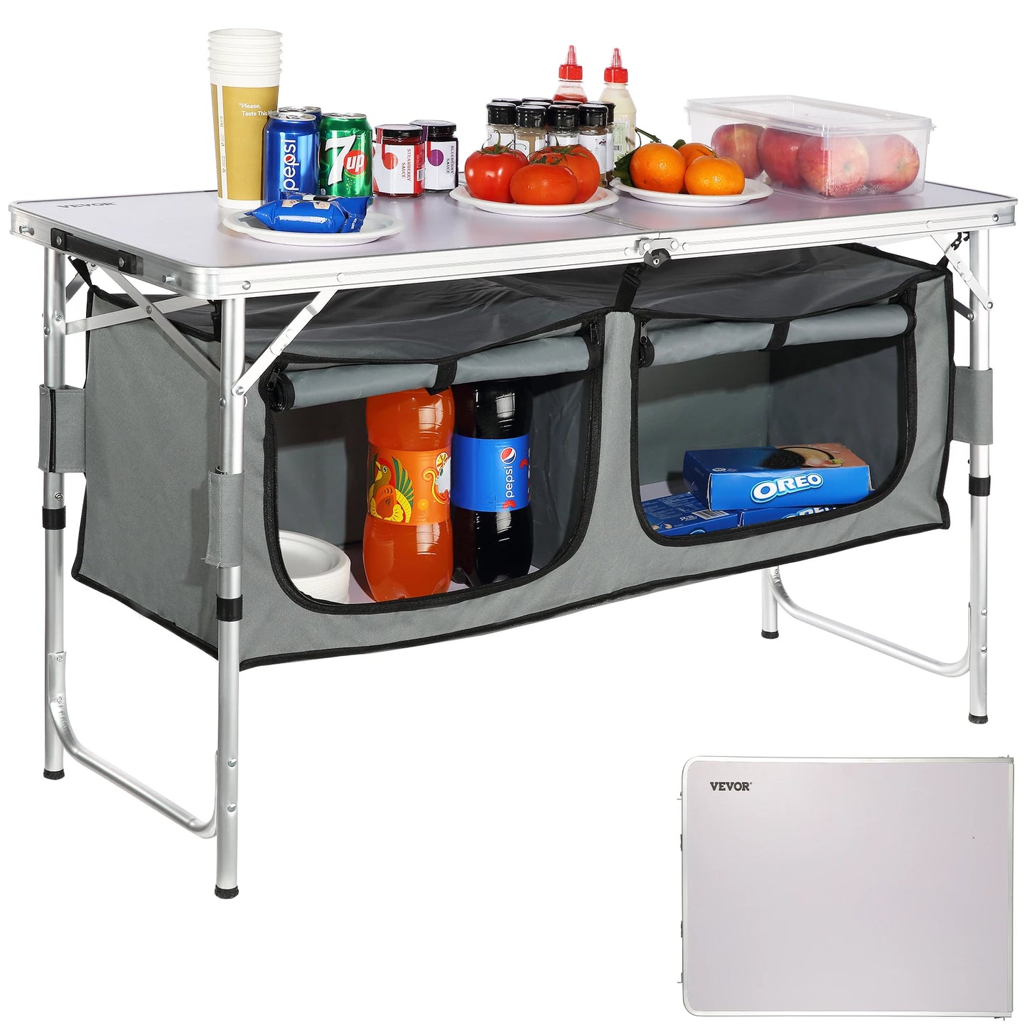 VeVOR Folding Camping Kitchen Table For Outdoor Picnic And Travel