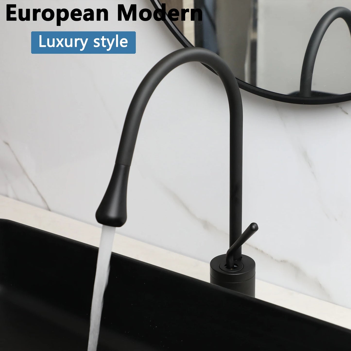Vessel Sink With Faucet And Drain, Stone Resin, Above Counter