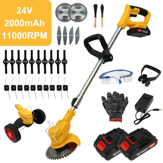 21V Cordless Grass Trimmer 3in1 With 2x2.0Ah Batteries And Charger