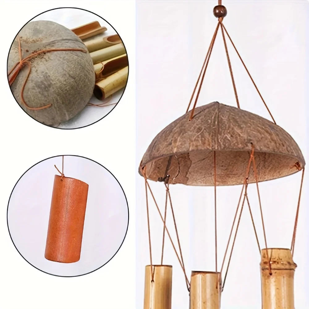 Garden Bamboo Wind Chimes Outdoor Wooden Decor Festive Seasonal Decor
