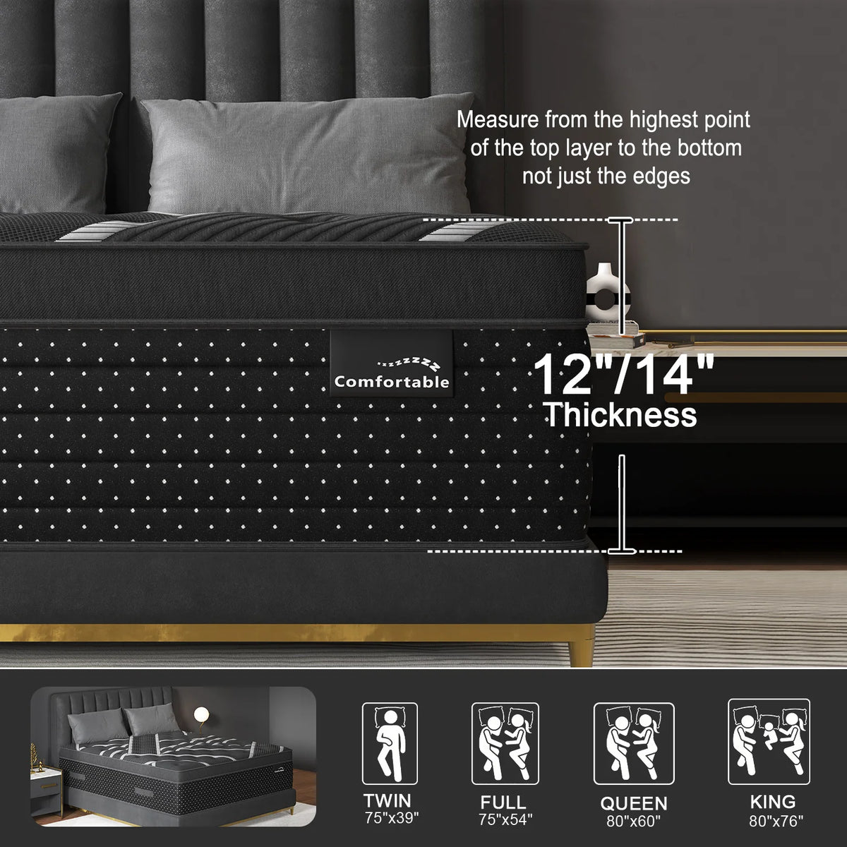 Sweetlove Hybrid Gel Memory Foam Pocket Spring Mattress