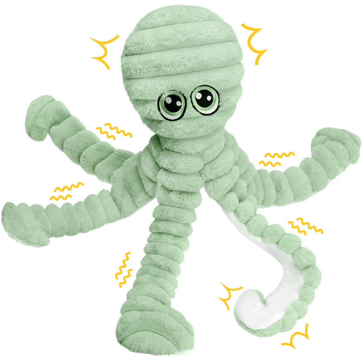 Octopus Plush Dog Toy With Squeaky Chew And Teeth Grinding