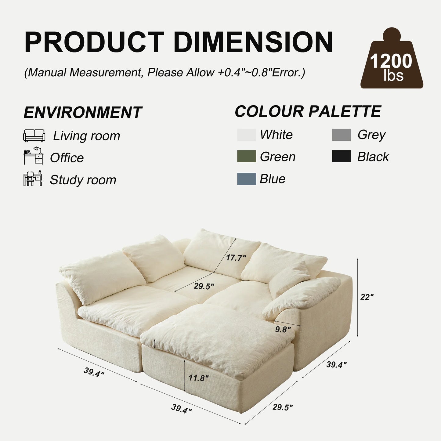Yeflixvrau Modern Modular Sectional Sofa Cloud Couch