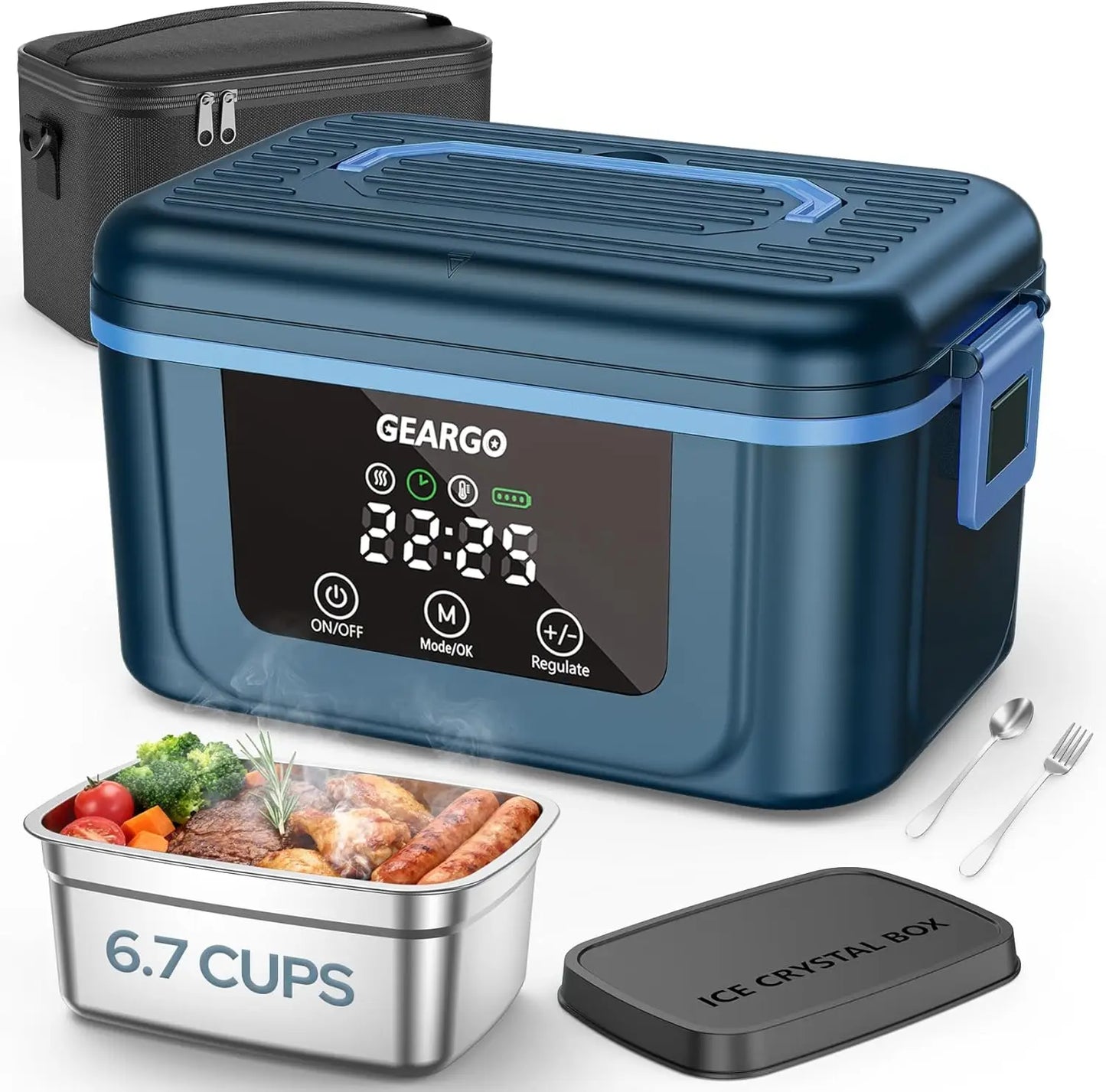 Rechargeable Cordless Electric Lunch Box With Integrated Cooling Function