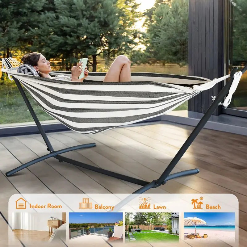Gyroor Adjustable Stand Hammock 600lb Capacity With Storage Bag