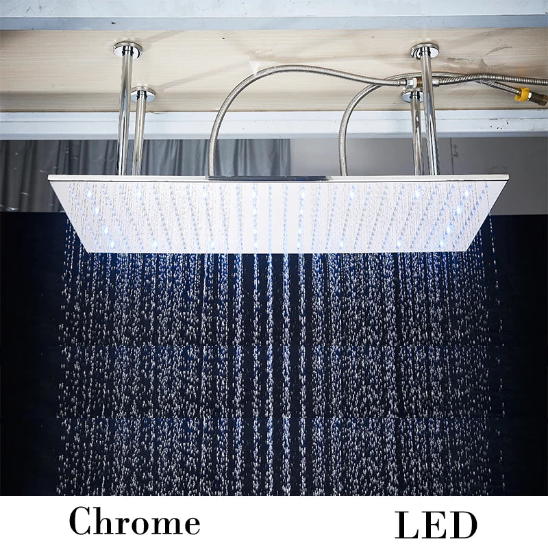 Wanmivezlo Brass LED Rain Shower Head Powered By Water Flow
