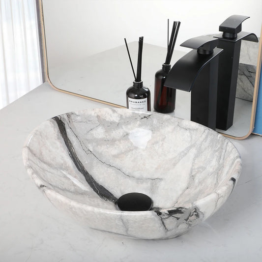 Torayvino Vessel Sink Set With Matte Black Faucet For Bathrooms