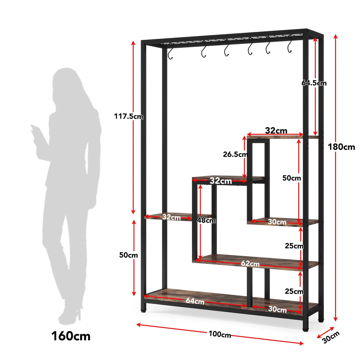 Tribesigns Five Tier Indoor Plant Stand With Storage Shelf Unit