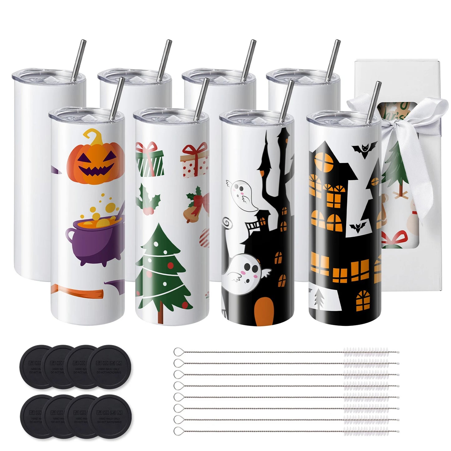 SucceBuy Straight Sublimation Stainless Steel Double Wall Blank Tumblers