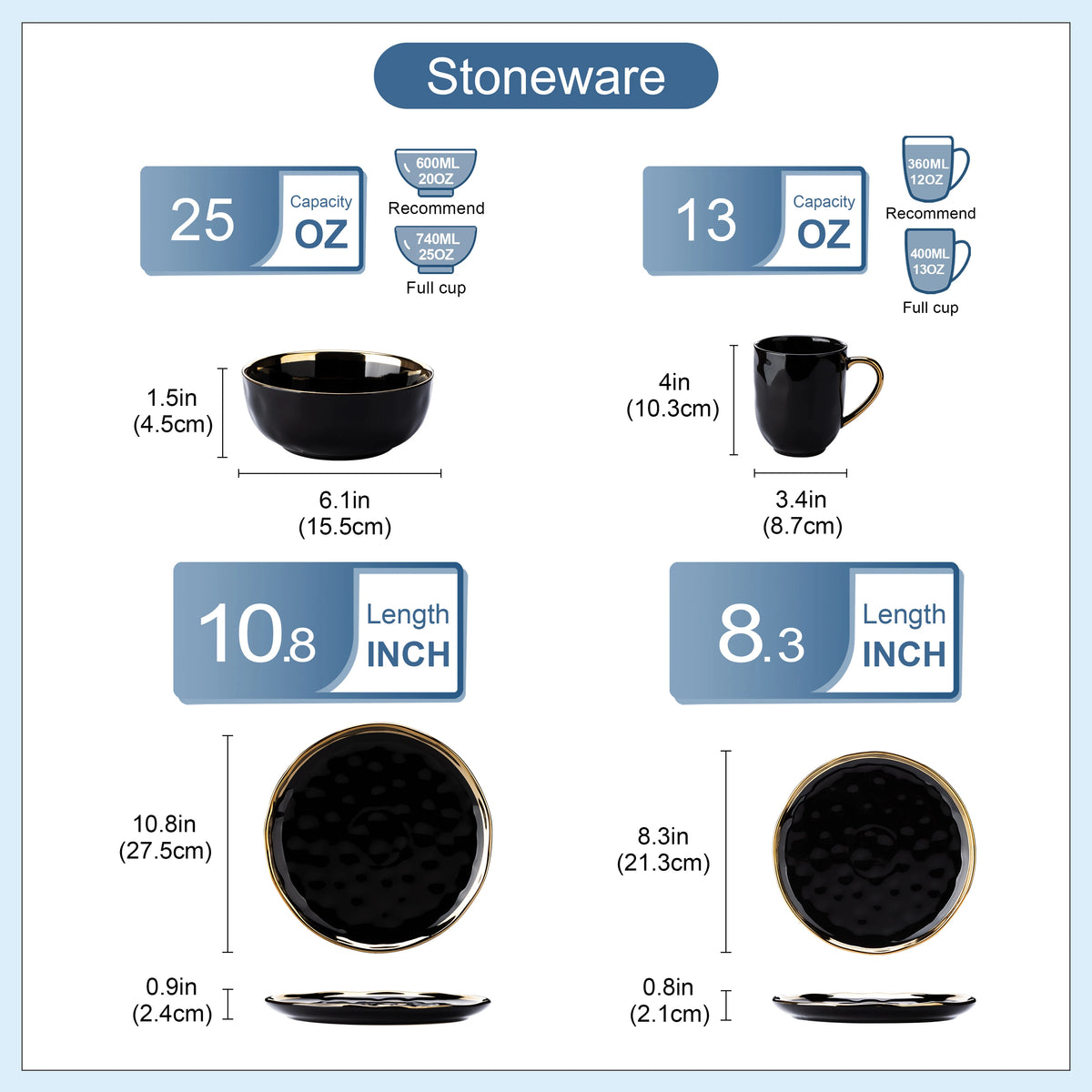 Malacasa Premium Ceramic Dinnerware Set With Bowls And Dining Plates