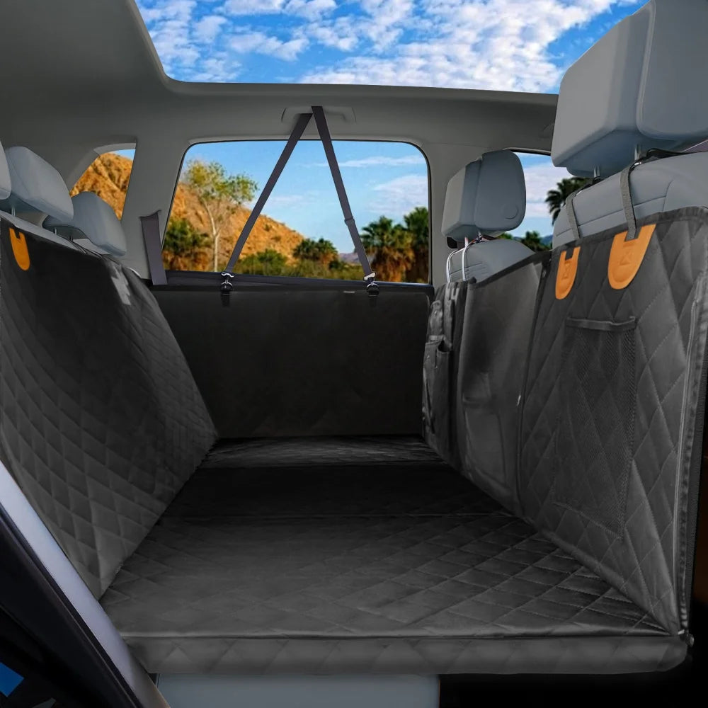 Borwart Waterproof Dog Car Seat Cover With Mesh Window Storage