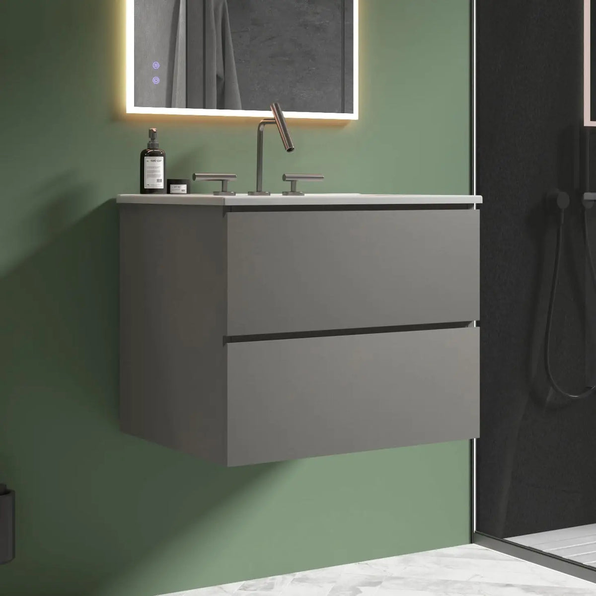 Modern Floating Bathroom Vanity With Sink And Soft Closing Drawers