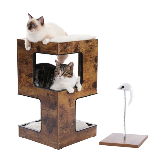 PAWZ Road Wood Cat Condo With Removable Soft Mats Kit