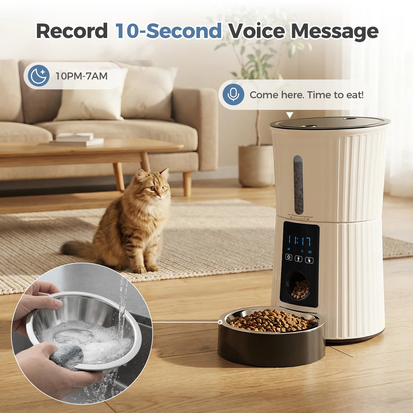 JHK Automatic Cat Feeder With WiFi Timed Dispenser App Control
